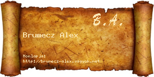 Brumecz Alex névjegykártya